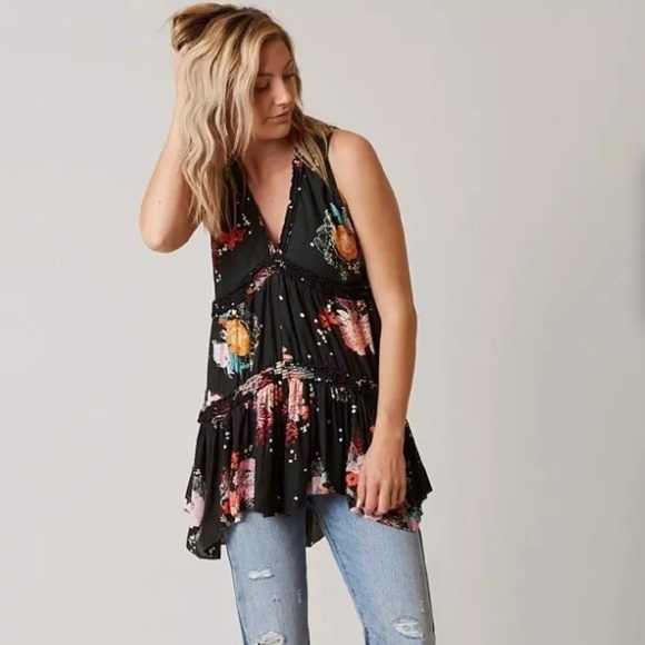 Free People Purple Haze boho tank tunic top - Picture 1 of 12